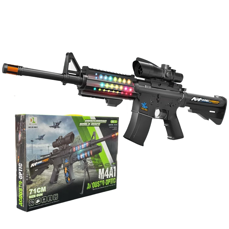 M4A1 Acousto-Optic Light-Up Automatic Toy Gun  , Battery Operated (FL-6606)
